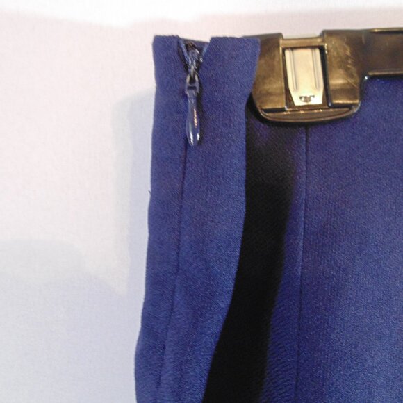 Esley Navy high waist cocktail shorts Size small lined side zip - Picture 3 of 4